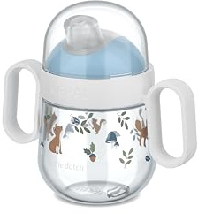 Mepal Mio Little Dutch 360° Träningskopp, Läckagesäker, 360° Kant För Att Dricka Från Vilken Sida Som Helst, Tätar Automatiskt När Ditt Barn Slutar Dricka, 300 Ml, Skogsvänner