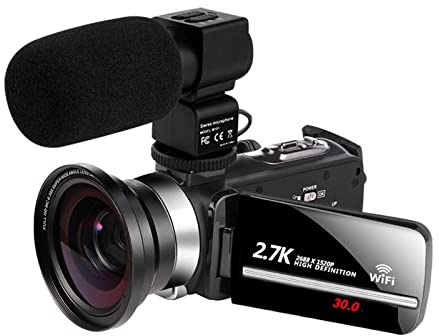 Registratore per videocamera Vlogging con videocam Videoregistratore digitale 2.7K Telecamere portatili for uso domestico all'aperto for la fotografia Videocamera Web in streaming Vlog Videcam(No SD C
