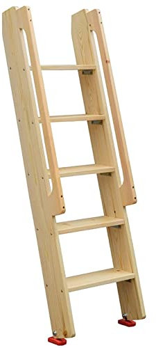 Etagenbettleiter aus Holz mit Haken und rutschfesten Pads, Hochbett-Doppelleiter mit Handlauf und Halterung, strapazierfähige Bettleiter für ältere Menschen/Erwachsene/Kinder, Belastung 330 lbs
