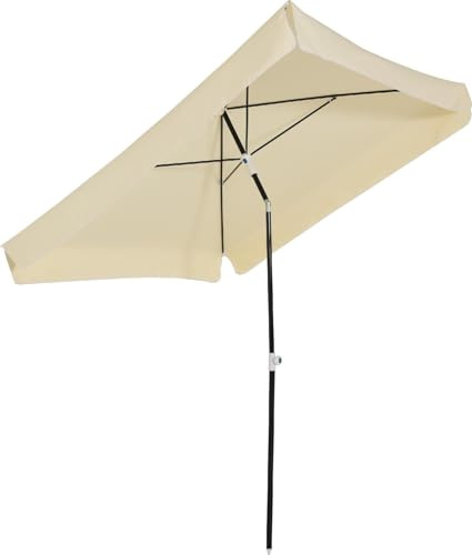 DecHome - Ombrellone da Giardino 2x2 mt in Metallo Telo in Poliestere Colore Bianco Crema