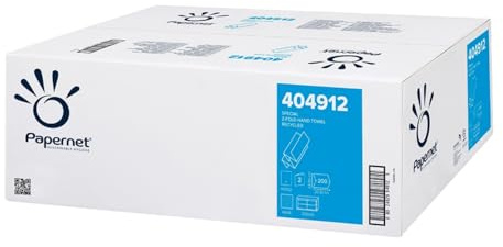 Papernet, 20 x 200 Z-Falz Papierhandtücher, 2-lagig | (404912), 4000 Einweg-Falthandtücher, Recycelt Papier, Naturfarbig, offene Abmessungen 24x20,3cm, Made in Germany