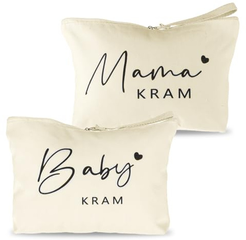 Bewudy 2 Stück Kosmetiktasche Bag Mama Baby Geschenke für Werdende | Mütter Mom Bag mit Reißverschluss Mutter Beutel Babyparty Geschenke Mama Geschen für Schwangere