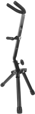 Tragbarer Saxophonständer als Boden Halter für Saxophonspieler, Schwarz | Metall Abs und Schaumstoff, Stabile Ablage und Präsentation, Praktisches Design, Instrumentenzubehör