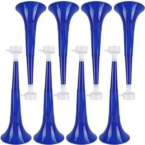 Hoarost 8 Pcs 10.24 Inch Collapsible Stadium Horn Plastic Vuvuzela Trumpet Horn Loud Sound Noise Maker for Sporting Events Graduation Games School Sports Party Supplies (Color Set 2)