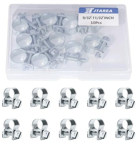 JTAREA 7-9MM Mini Collier de Serrage pour Tuyau Réglables Collier Durite Essence Colliers de Serrages Metallique pour Conduite de Carburant Tuyau D'échappement