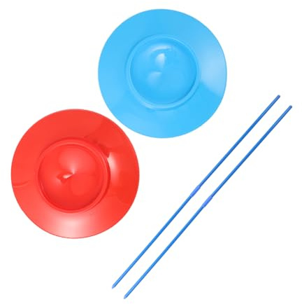 Supvox 2 Jonglierteller Jonglierset Mit Stäben Bunt Robustes Spielzeug Für Kinder Und Erwachsene Zirkusvorführung Und Geschicklichkeitsspiel
