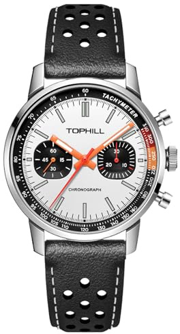 TOPHILL Classic Vintage 1963 40 mm Mechanische Herren-Fliegeruhr Chronograph mit Handaufzug, Kaliber ST1901 Seagull, Saphirglas, Gehäuse aus Edelstahl