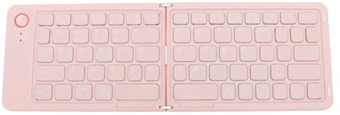 Vikye Faltbare Bluetooth -Tastatur, BT Folding Wireless Tragbare Tastatur, 67 Tasten USB -wiederaufladbare Magnetische Reisetastaturen (Rosa)