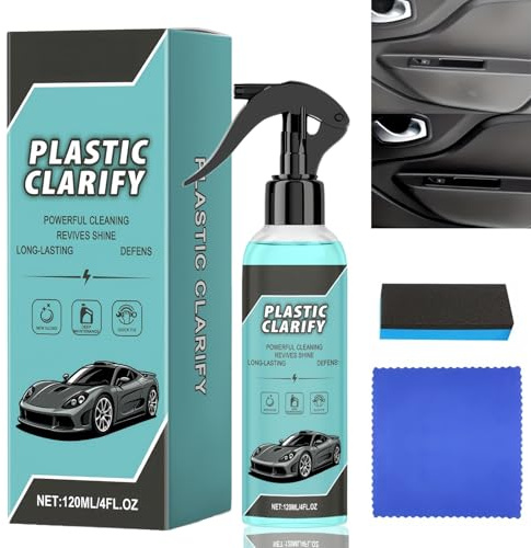 Car Interior Cleaner & Plastic Restorer,Pla/stic Clarify for Cars – Multipurpose Dashboard Cleaner, Waterless Spray Wax, Black P/lastic Trim Restorer, Car Cleaning Products for Leather,Quick Repair