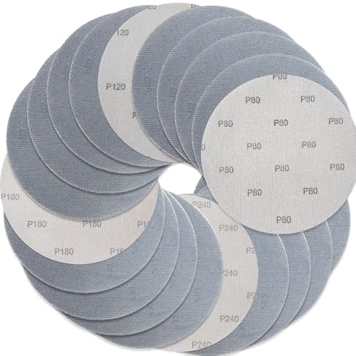 CUBEWAY Lot de 20 Disques Abrasifs 225mm en Maille, Grain 80/120/180/240, Anti-colmatage Haute Efficacité, Oxyde d'Aluminium, pour Ponceuse Girafe, Murale et Plâtre Télescopique