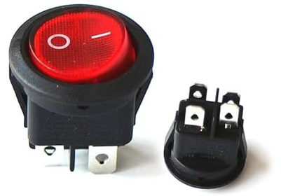 Bouton-poussoir Rouge Pour Voiture 12 24 220 V Bascule Rond 20 Mm 4 Broches Marche Arrêt DPST Verrouillage Témoin Lumineux Bouton Fenêtre(220V)