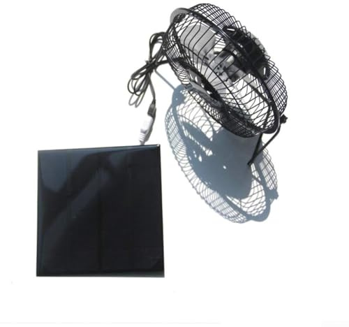 Ventilateur solaire USB 4,5 W 6 V avec chargeur, pour batterie externe de téléphone portable, ventilateur compact de 15,2 cm, noir