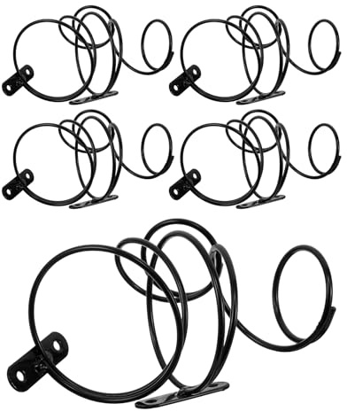 JOINPAYA Portabottiglie in Metallo da Parete a Spirale, Set 5 Pezzi, Supporto Portabicchieri per Vino Montato a Muro per Cucina, Bar e Organizzazione Bevande