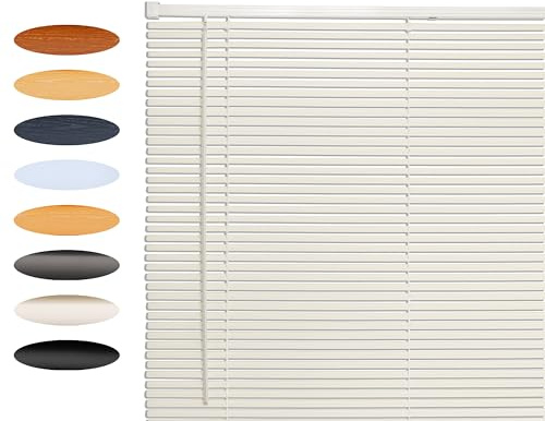Lister Cartwright 25mm PVC Venetian Blinds for Windows – Trimmable, Easy Fit Curtains, Child Safe – Durable Home & Office Blind(White, 115 cm Width x 160H cm)