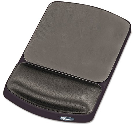 Fellowes 91741 Gel Mouse Pad w/Wrist Rest, Nonskid, 6 1/4 x 10 1/8, Platinum/Graphite