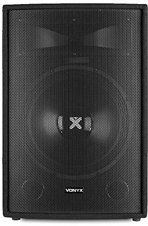 VONYX SL15 15 Passive PA DJ Speaker, 800W Max Power, 400W RMS, Bass Reflex, Stage Monitor Option, Robust Carpet Finish, 8 Ohm, Speaker Pole Mount, DJ Gear, PA Systems