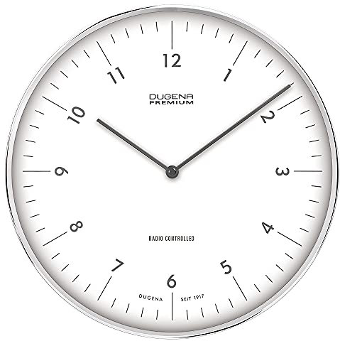 Dugena Wanduhr Dessau, Funkuhrwerk, Metallgehäuse, ø 32 cm, inklusive Batterie (Araber)