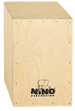 Nino Percussion Cajon Trommelkiste, Natur (NINO952) | Musikinstrument für Kinder ab 10 Jahren, 30,5 x 45 x 30 cm, Schlagfläche Baltische Birke