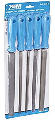 Serie di 5 lime da ferro con manico anatomico fervi art 160