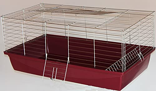 Nagerkäfig,Hasenkäfig,Meerschweinkäfig,Käfig,Rabbit,Zwergkaninchen ca. 100 x 54 x 43 cm rot…