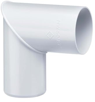 INEFA curva di grondaia 87° Plastica, gomito per pluviale, angolo per pluviale, accessori per grondaie, raccordo a gomito 50mm bianco