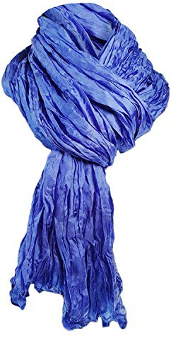 Japanwelt Damen Seidenschal elegantes Knitter-Halstuch Crash-Schal aus 100% Seide im Crinkle-Look 90 x 180 cm