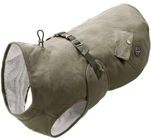 HUNTER Hundemantel UPPSALA TREND, für kalte Tage, wasser- & windabweisend, wärmend, Parka-Stil, modisch, trendig & rustikal, mit Baumwolle, gefüttert, waschbar, verstellbar, Farbe: khaki, Größe: 60