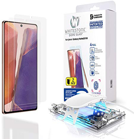 Galaxy Note 20 Screen Protector, [Dome Glass] Full 3D Curved Edge Tempered Glass Shield [Liquid Dispersion Tech] Easy Install Kit for Samsung Galaxy Note 20 - Two Pack