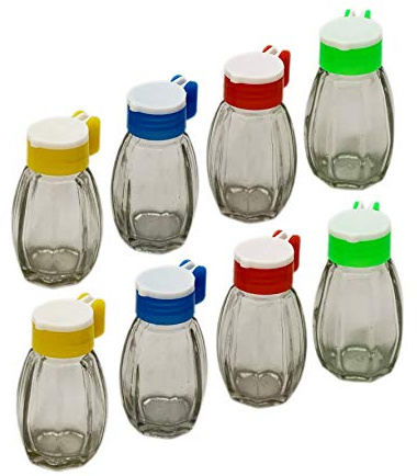 Iloda® 8-teiliges Set Glas Salzstreuer Pfefferstreuer Gewürzstreuer wiederauffüllbar farbig salt pepper Shaker