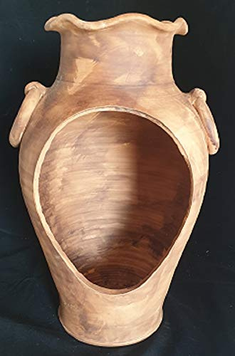 GIARA PORTAOMBRELLI CON MANICI, ANTICHIZZATA E FORATA IN TERRACOTTA; ALTEZZA CM. 54, DIAMETRO PANCIA CM. 30, DIAMETRO BOCCA CM. 20 ANFORA VASO FIORIERA COCCIO
