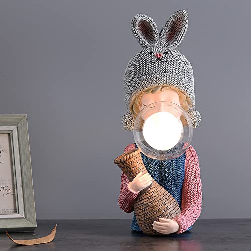 FAZRPIP Girl Spit Bubbles Creative Table Lamps Minimalism Resin Desk Lamp Bedroom Bedside Lamp for Girls Office Desk Nightstand Table Lamp