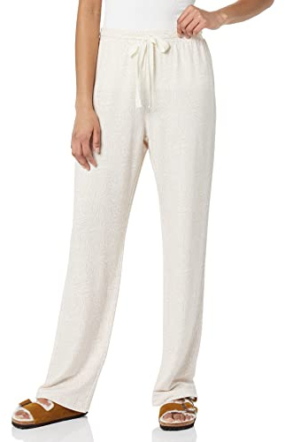 Amazon Essentials kvinnors lättvikt lounge terry-pyjamasbyxor, elfenben zebrandig, Small