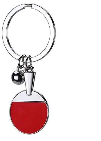 HTian Mini Tischtennis Schlüsselanhänger Personalisierte Ping Pong Schläger Anhänger Souvenir Schlüsselanhänger für Ping Pong Liebhaber Kleines Geschenk (Color : Red, Size : 3.1 x 0.9 x 1.5 in)