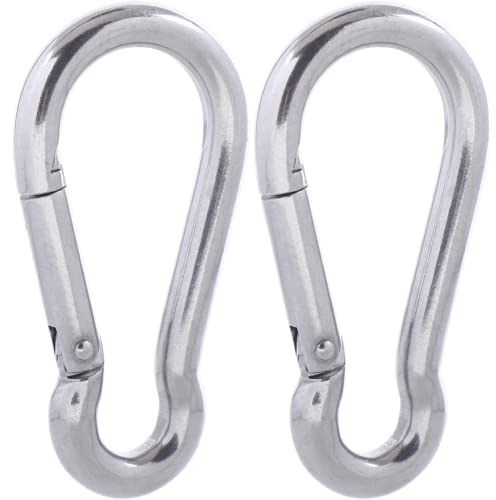 SEPWIK Carabiner Clips - 316 Stainless Steel, Heavy Duty Hooks, Keychain - Multi-Purpose Spring Snap Hook for Dog Leash, Outdoor Camping, Swing, Hammock