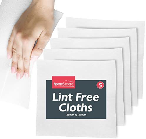 SOL 5pk Lint Free Cloths for Oiling Wood, 30x30cm Cleaning Cloths, Reusable, Soft, Durable, and Scratch-Free, Perfect for Screen Cleaning, Glass and Dust Removal, Ideal for Home, Office and Car Use