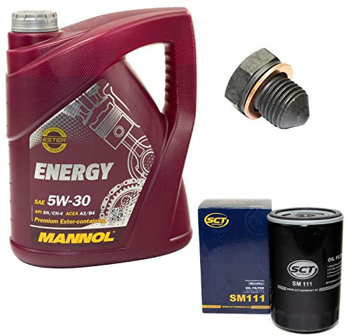 Motoröl Set 5W30 5 Liter + Ölfilter SM111 + Ölablassschraube 12281