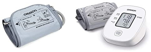 OMRON 9513256-6 Manguito mediano para monitores de presión arterial de brazo OMRON, 22-32 cm & OMRON X2 Basic Tensiómetro de Brazo digital, medición precisa de la presión arterial y el pulso