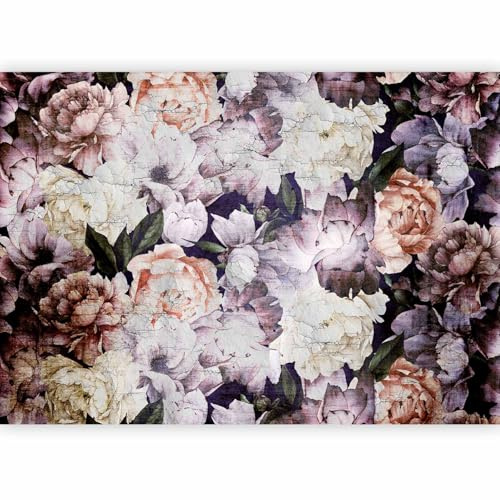 murando - Papier Peint Panoramique Intissé Épais Salon, Fleurs, 150x105 cm | Grammage supérieur, Fabrication EU, Tapisserie Murales, Revêtement Mural, Papiers Peints, Grand Poster Mural, Décoration