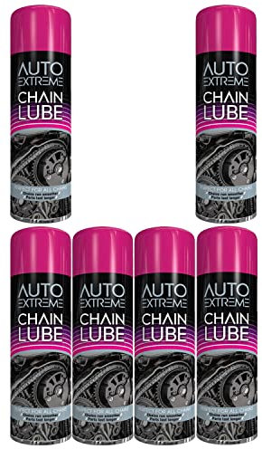 YORKSHIRE HOMEWARE 250ml CHAIN LUBE Spray for Industrial, Farming and Construction Equipment |Chain Cleaning Oil | Lubricate Oil Fluids Cans for Motorbikes, Bikes, Bicycles | Squirt Chain Lube, 6 Cans