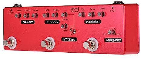 Modulationsgitarrenpedal 6-in-1-Gitarren-Multieffektpedal-Delay Und Chorus- Und Distortion-Overdrive-Booster-Puffer Voll Mit True Bypass