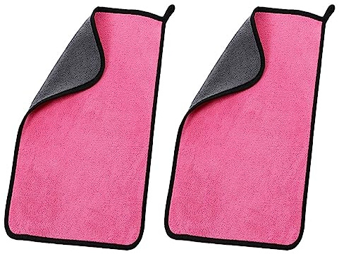 MOCNT 2 Piezas Paños de Microfibra de Automóviles 500GSM Toalla Secado Rápido Coche Paños Microfibra Limpieza Absorbente Juego de Auto Lavado Toallas Pulido Cera 40cm x 60cm Rosa