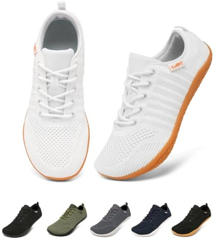 Merdoo Barfuss Schuhe Damen Barfußschuhe Herren Barfuß Sneaker Barefoot Squat Shoes Deadlift Schuhe Minimalistische Walkingschuhe Turnschuhe Weiß 38