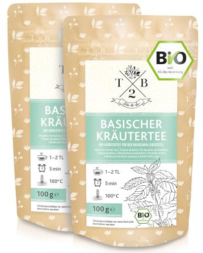 T2B Basischer Kräutertee, BIO-Qualität, für eine basische Ernährung, 2er Pack