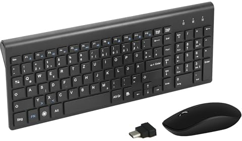 USB C Wireless Tastatur und Maus Combo, Full Size Typ c Tastatur und Maus Kompatibel für Win 7/8/10, MacBook Pro/Air, Laptop, PC