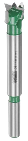 QUARKZMAN Barrena Forstner de 16mm (5/8) de Carburo de Tungsteno para Madera, Cortador de Abridor de Agujeros para Bisagras, Perforación de Agujeros para Carpintería, Verde