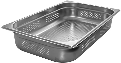 AcMax GN 1/1 Gastronormbehälter GN-Behälter Edelstahl 16 Liter Tiefe 100mm GELOCHT