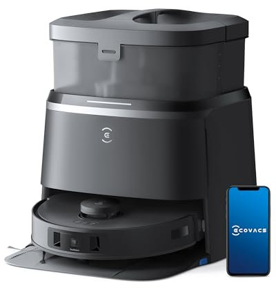 ECOVACS DEEBOT T30 OMNI Robot Vacuum Cleaner with Mini Station, TruEdge™ Adaptive Edge Mopping, ZeroTangl Brush Design, 11,000 PA, Hot Water Mop Washing