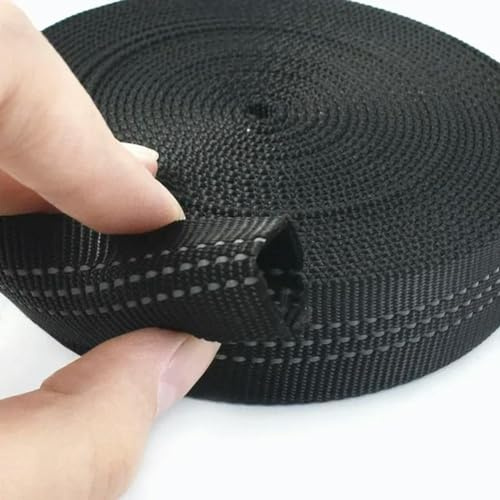 2/5/10 m 25 mm doppellagiges hohles Polyester-Gurtband mit reflektierenden Streifen, Schlauchband für Band, Taschengurt, Nähen, Schrägband
