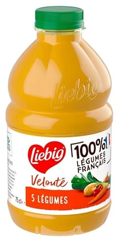 Soupe Liebig Velouté 5 Légumes - Douceur et Saveurs Végétales - Format Familial 75cl - Idéale pour un Repas Réconfortant - Le Lot De 4