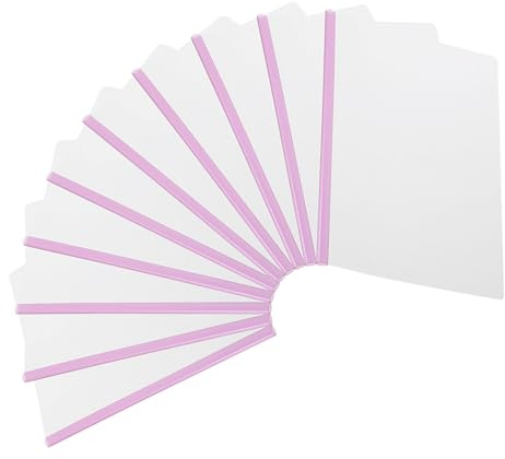 PATIKIL Couvertures de Rapports Transparentes avec Barre Coulissante, 10 Pièces, Couverture de Cvs à Poignée Coulissante de 8 mm, de 50 Feuilles, Dossiers de Présentation A4, Cvs, Rose